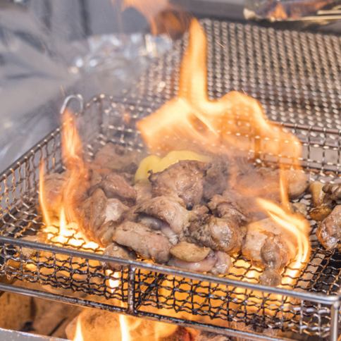 備長炭で一気に焼き上げ