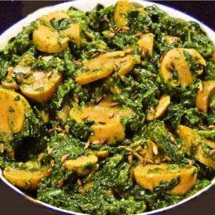 시금치와 버섯 카레 - Spinach & Mushroom curry