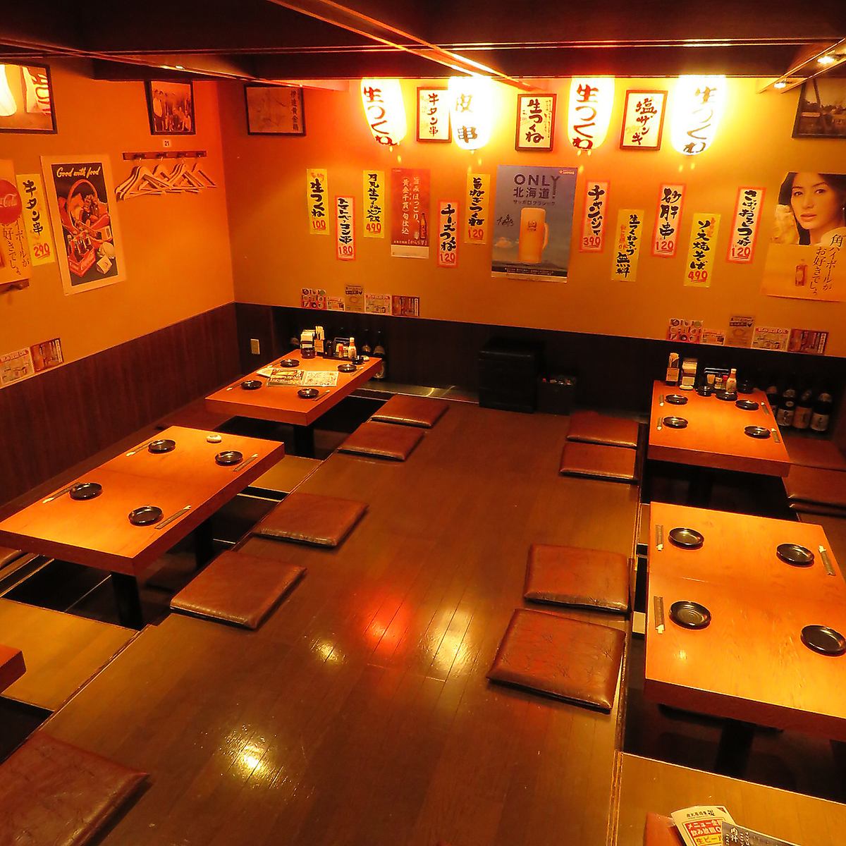 Equipped with horigotatsu private rooms that can be used according to the number of people! Banquets for up to 100 people OK