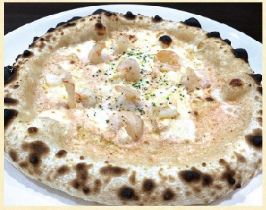 Shrimp and mentaiko cream pizza