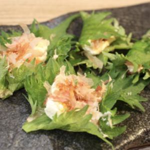 酒粕クリームチーズの大葉巻き