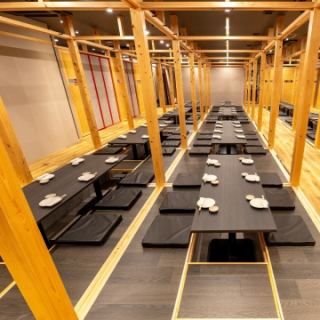 【17～24名様完全個室（掘りごたつ）】ご宴会はお任せ下さい！◆大人数宴会、貸切可能な広々とした個室空間！大切な会社のご宴会、接待、歓送迎会に最適！音響・空調・照明などの調節も可能です。