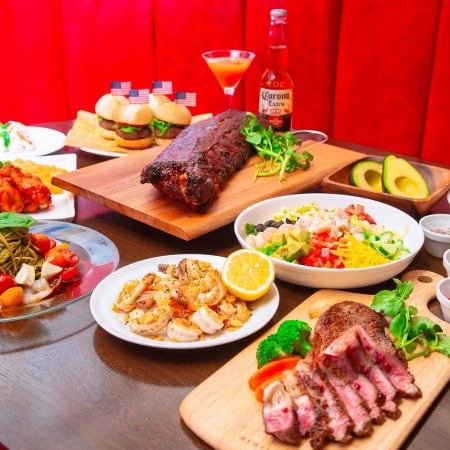 [MAX Satisfaction! Rick's Plan] 8 dishes including sirloin ◎ Over 80 kinds of draft beer included ★ 2 hours all-you-can-drink included 5,000 yen