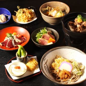 [120 minutes all-you-can-drink] Horse sashimi or straw-grilled bonito tataki, beef and tofu stew, etc. [Soba restaurant banquet course] 9 dishes total 5,500 yen